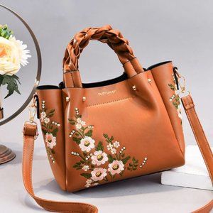 Handbag, Shoulder Flower Lady Designer Handbags Embroidery Women Top Handle